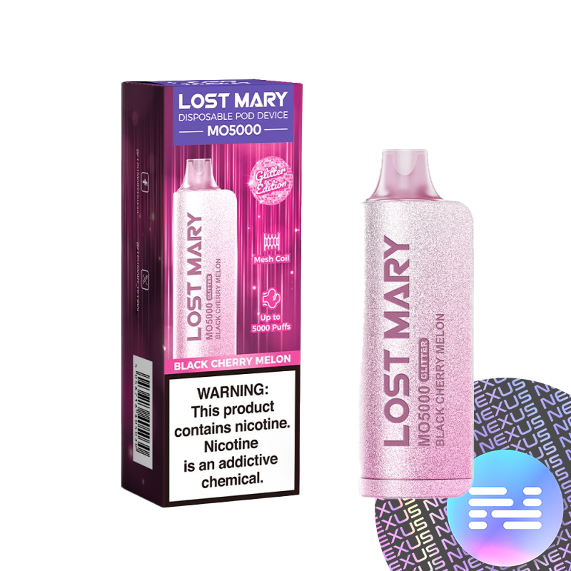 🐈‍⬛ Black Cherry Melon Lost Mary Mo5000 Glitter Disposable Vape