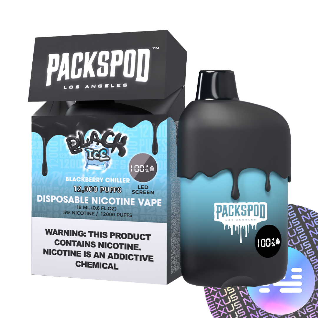 🐈‍⬛ Black Ice PacksPod 12000 Puff Disposable Vape