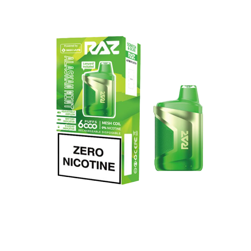 Raz CA6000 No Nicotine Disposable Vape - Alaskan Mint