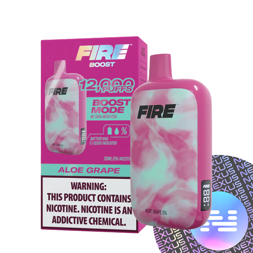 Aloe Grape FIRE Boost 12000 Puff Disposable Vape