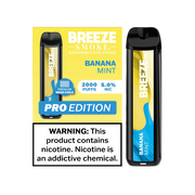 Breeze Pro 2000 Puffs Disposable Non Rechargeable Vape 5% Nicotine - Banana Mint