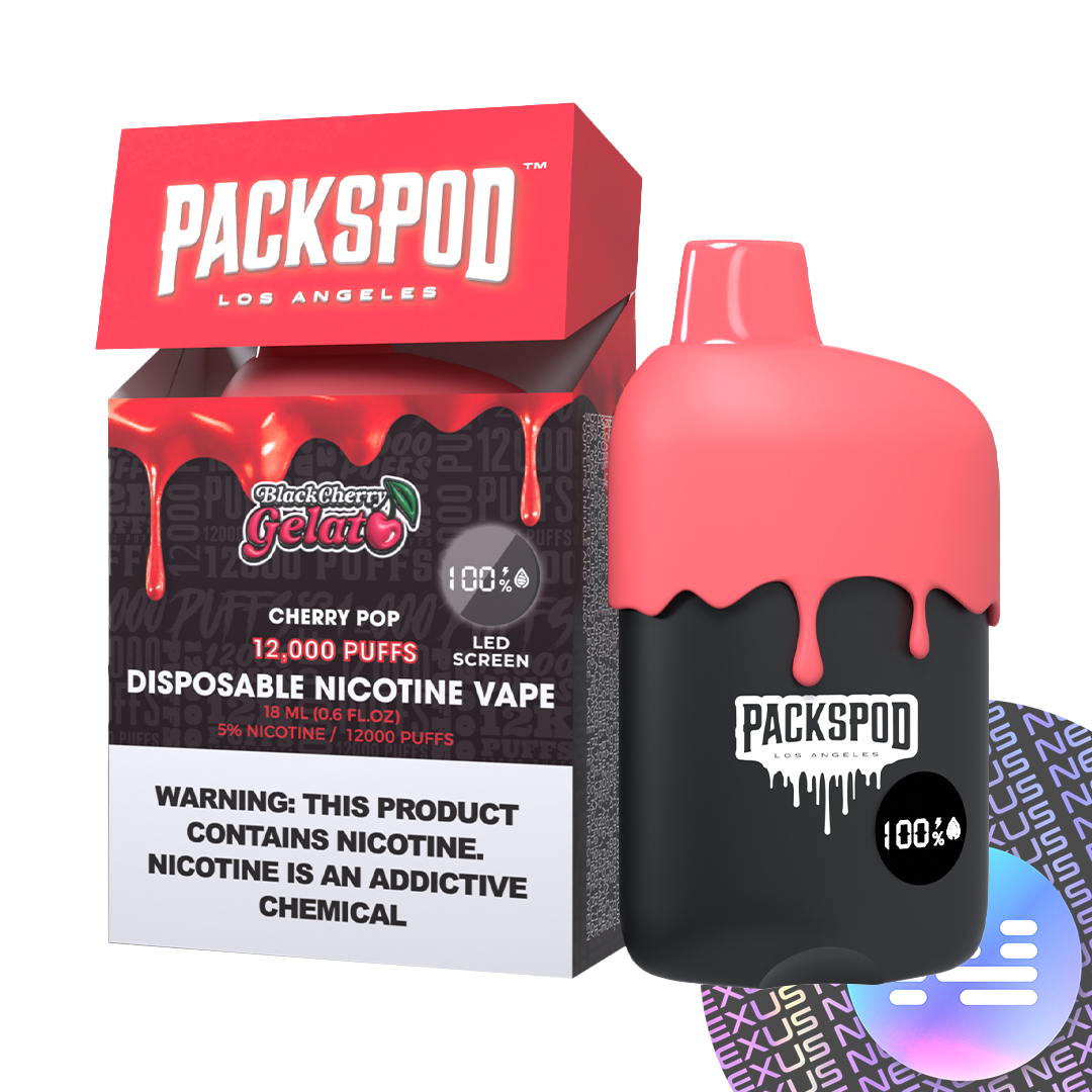 Black Cherry Gelato Packspod 12000 Disposable Vape
