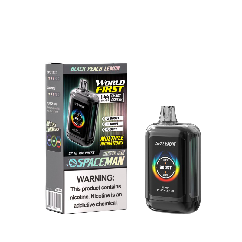 Black Peach Lemon Spaceman Curve 18K SMOK Disposable Vape