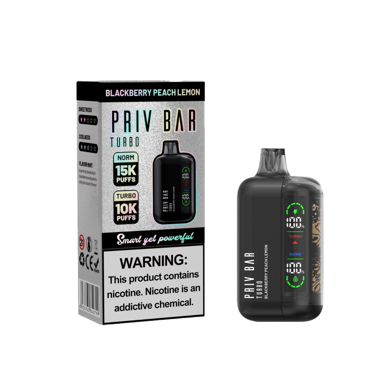 Priv Bar 15000 Disposable Vape Blackberry Peach Lemon