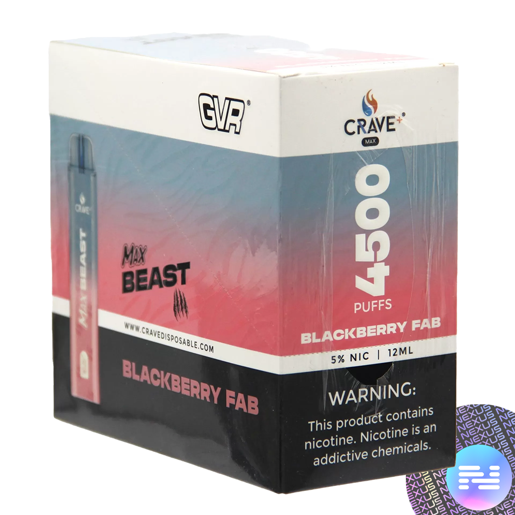 Blackberry Fab CRAVE MAX Beast Disposable Vape 4500 Puff