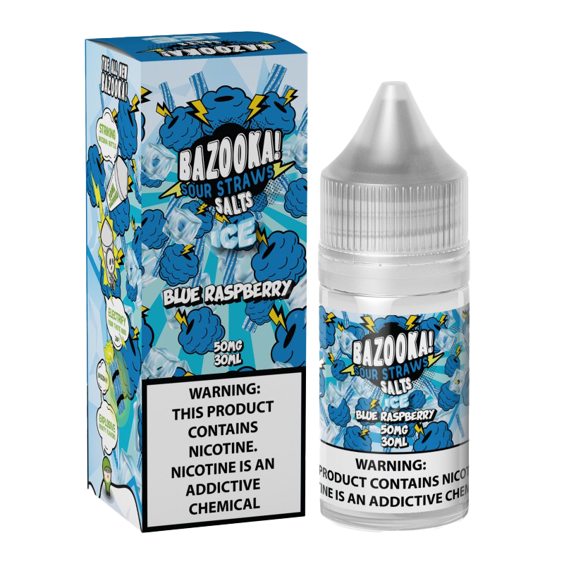 Bazooka Sour Straws E-Liquid 30 ML Vape Juice - Blue Raspberry Ice