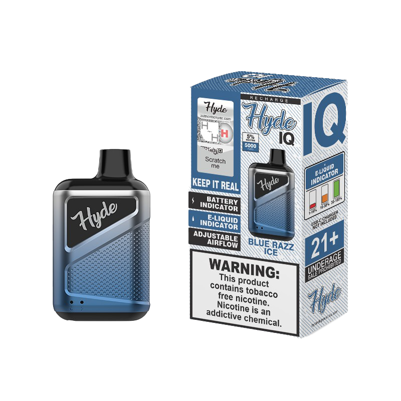 Hyde IQ Recharge 5000 Disposable Vape - Blue Razz Ice