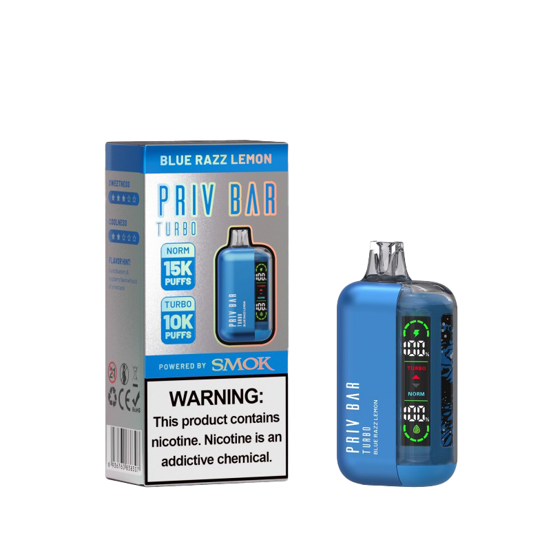 Blue Razz Lemon PRIV Bar Turbo 15000 Disposable Vape