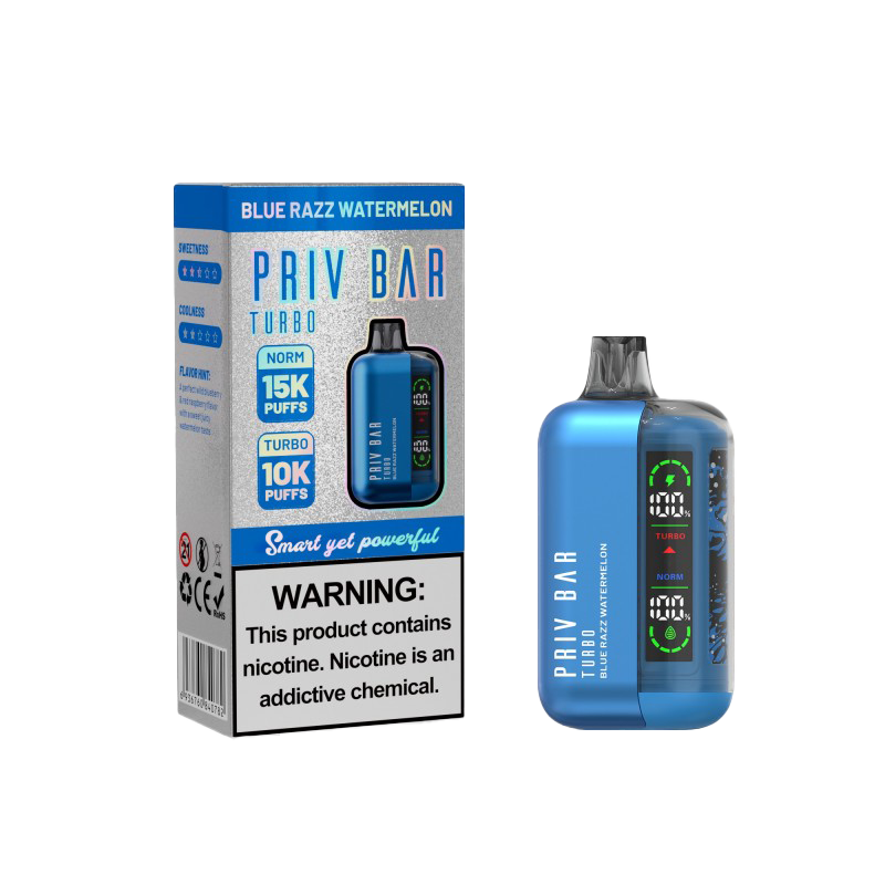 Blue Razz Watermelon PRIV Bar Turbo 15000 Disposable Vape