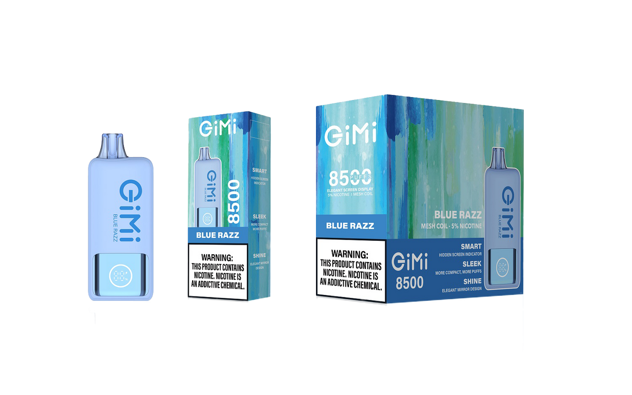 FLUM GIMI 8500 Puffs Smart Disposable Vape 5% Nicotine - Blue Razz