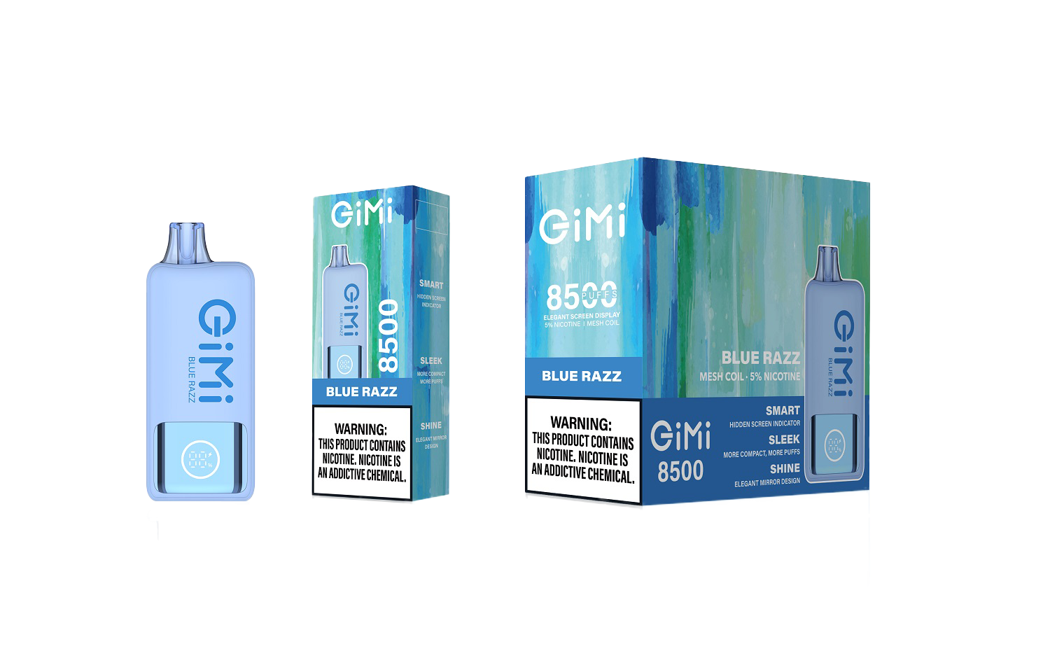 FLUM GIMI 8500 Puffs Smart Disposable Vape 5% Nicotine - Blue Razz