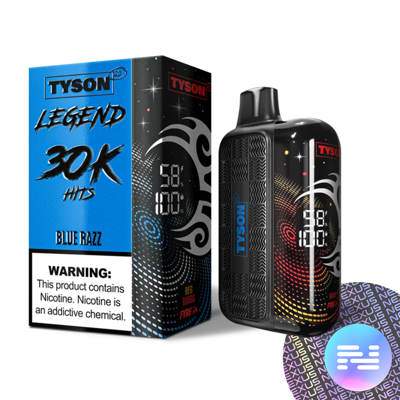 Blue Razz Tyson 2.0 Legend 30000 Disposable Vape