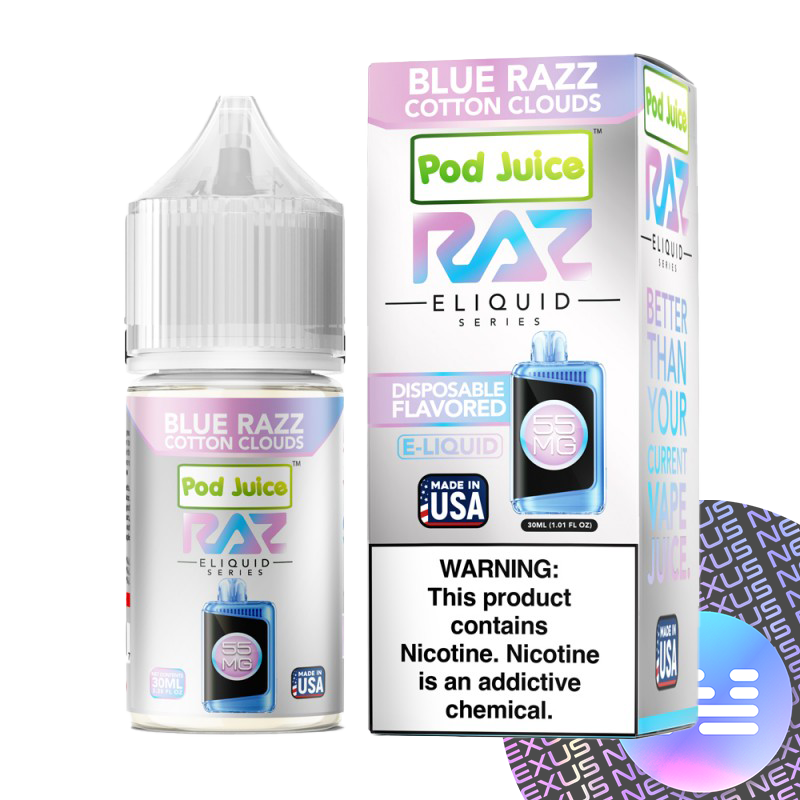 Blue Razz Cotton Clouds RAZ x Pod Juice E-Liquid