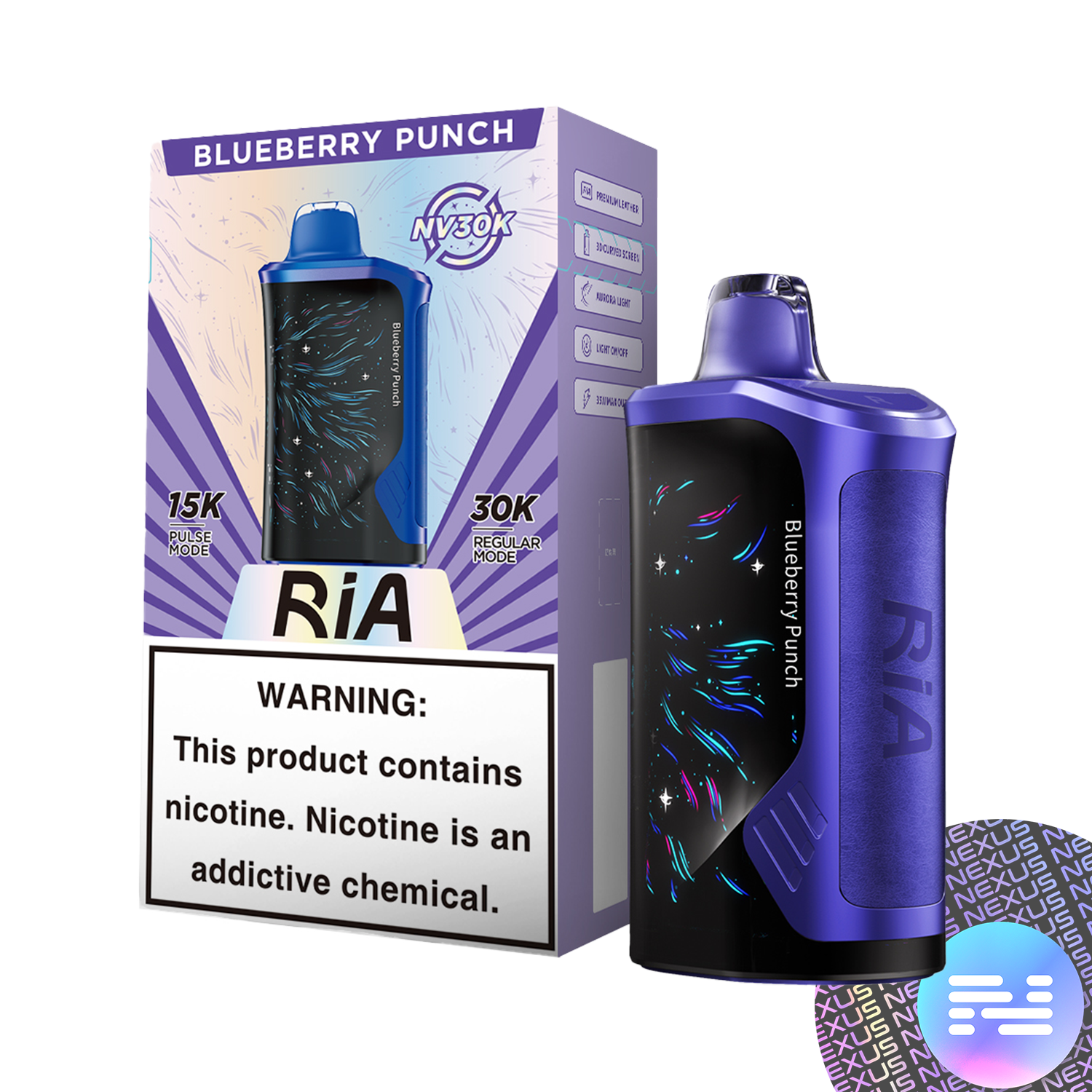 Blueberry Punch RIA NV30K Disposable Vape by GEEK BAR