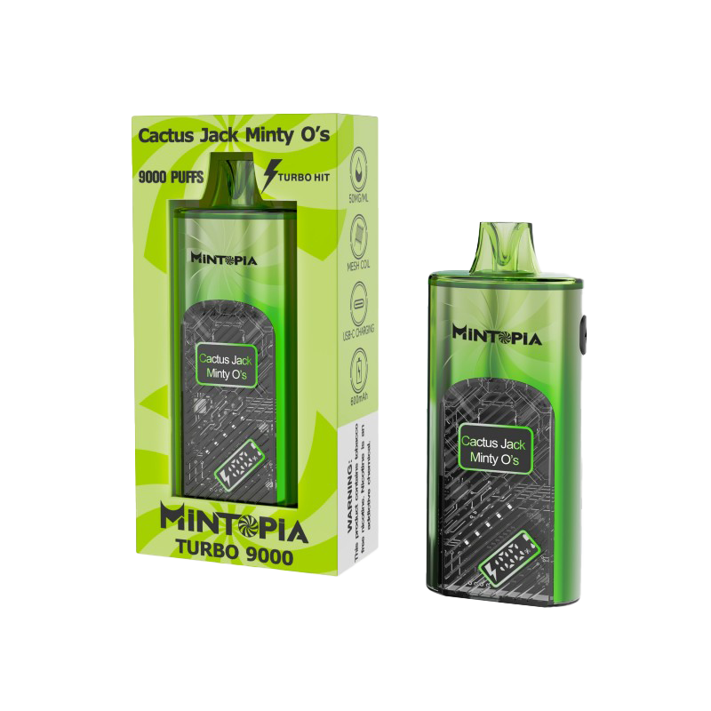 MiNTOPiA Turbo 9000 Puffs Disposable Vape 5% Nicotine - Cactus Jack Minty O's