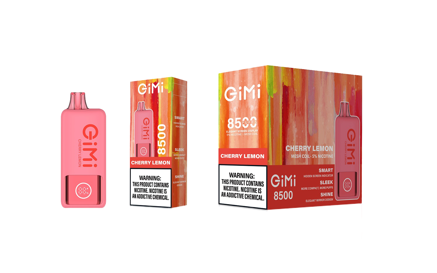 FLUM GIMI 8500 Puffs Smart Disposable Vape 5% Nicotine - Cherry Lemon