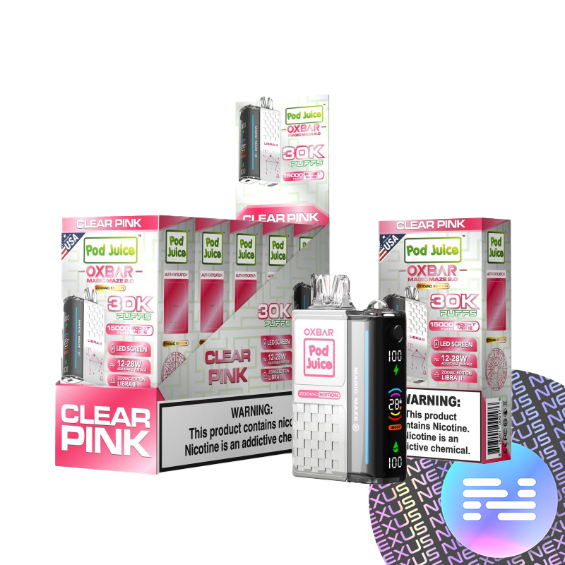 Clear Pink Pod Juice x OXBAR Magic Maze 2 30K Puff Disposable Vape