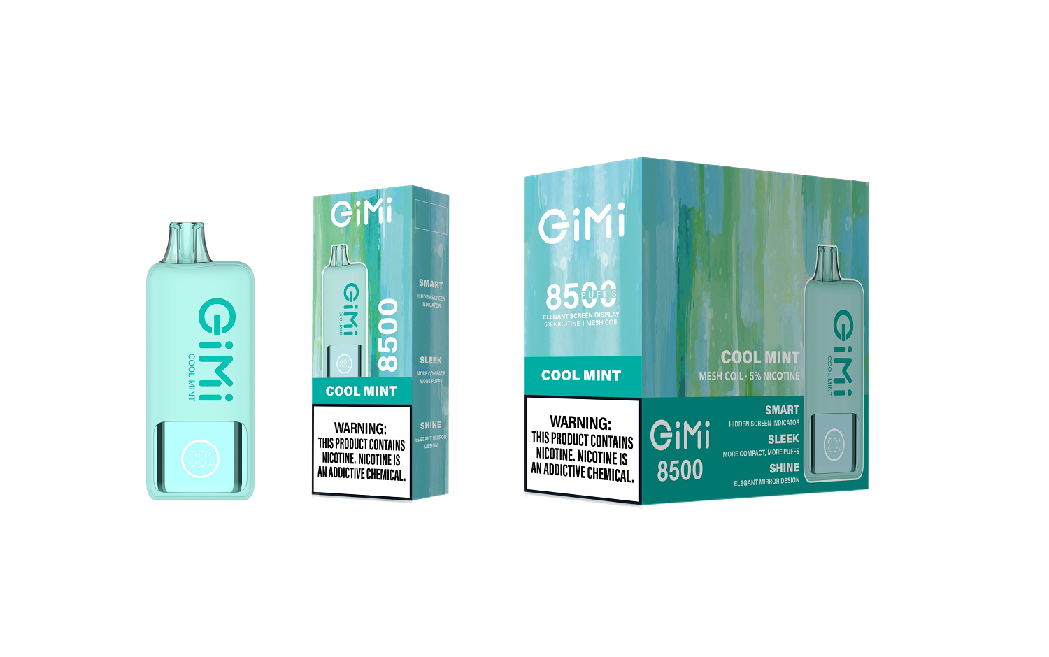 FLUM GIMI 8500 Puffs Smart Disposable Vape 5% Nicotine - Cool Mint