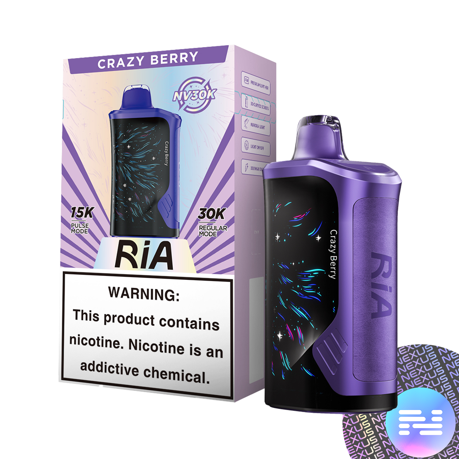 Crazy Berry RIA NV30K Disposable Vape by GEEK BAR