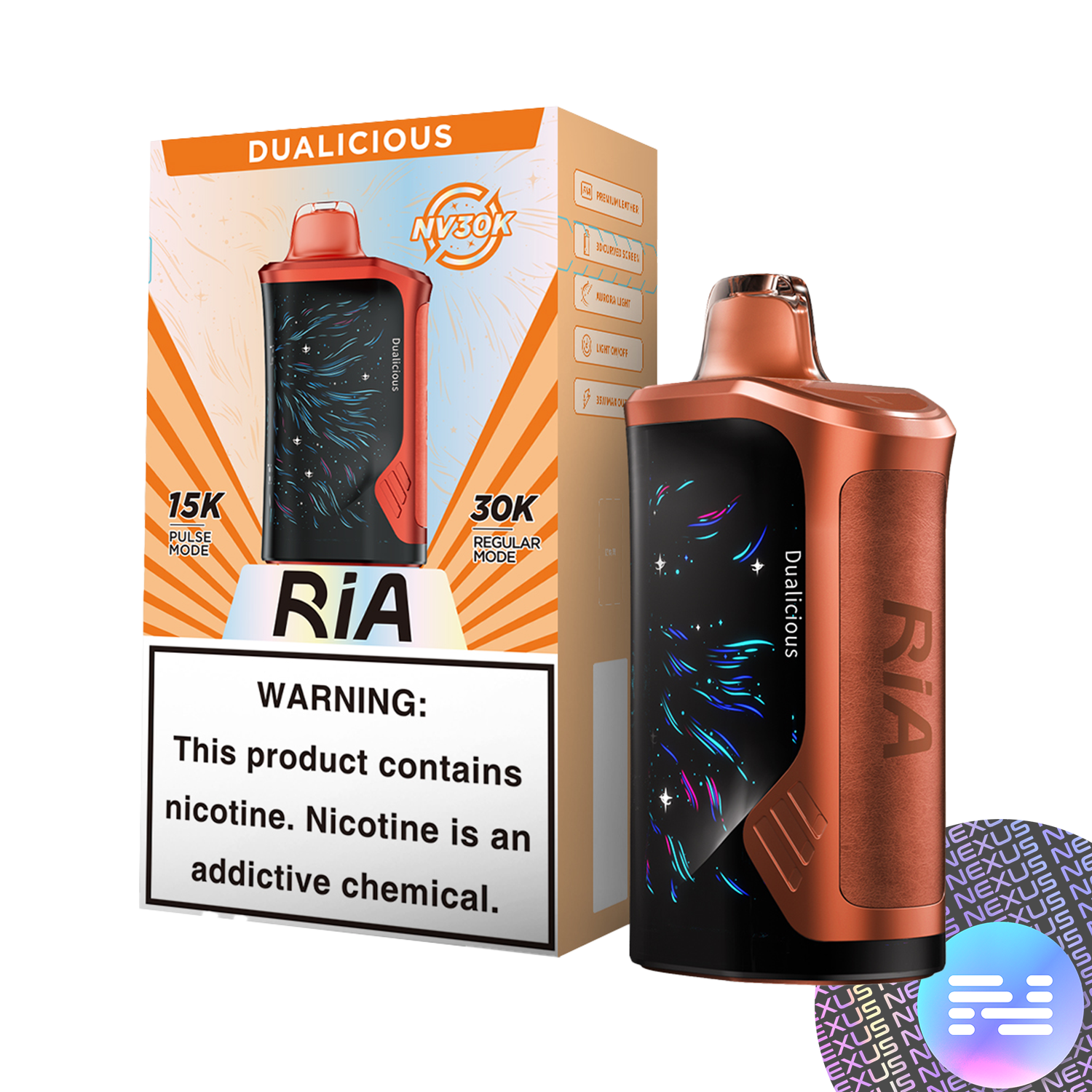 Dualicious RIA NV30K Disposable Vape by GEEK BAR