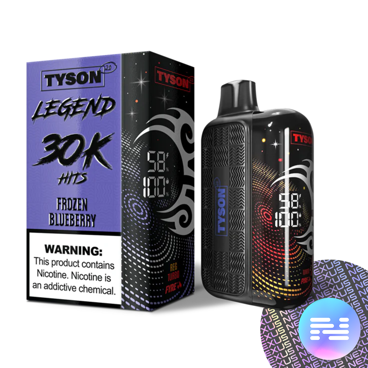 Frozen Blueberry Tyson 2.0 Legend 30000 Disposable Vape