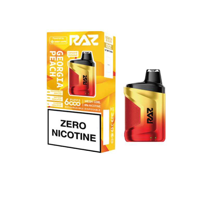 Raz CA6000 No Nicotine Disposable Vape - Georgia Peach