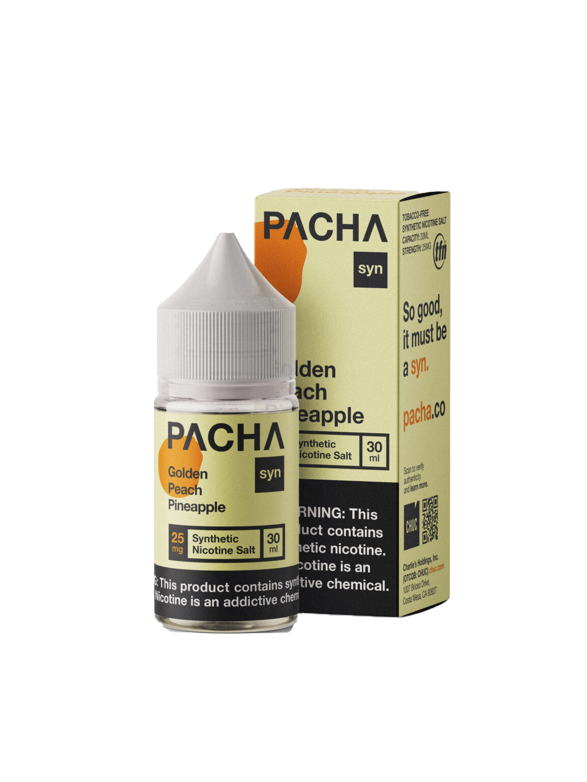 Pacha 30ML E-Liquid Vape Juice - Golden Peach Pineapple