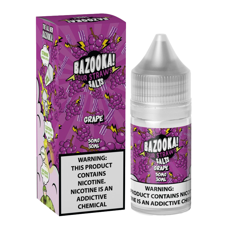 Bazooka Sour Straws E-Liquid 30 ML Vape Juice - Grape