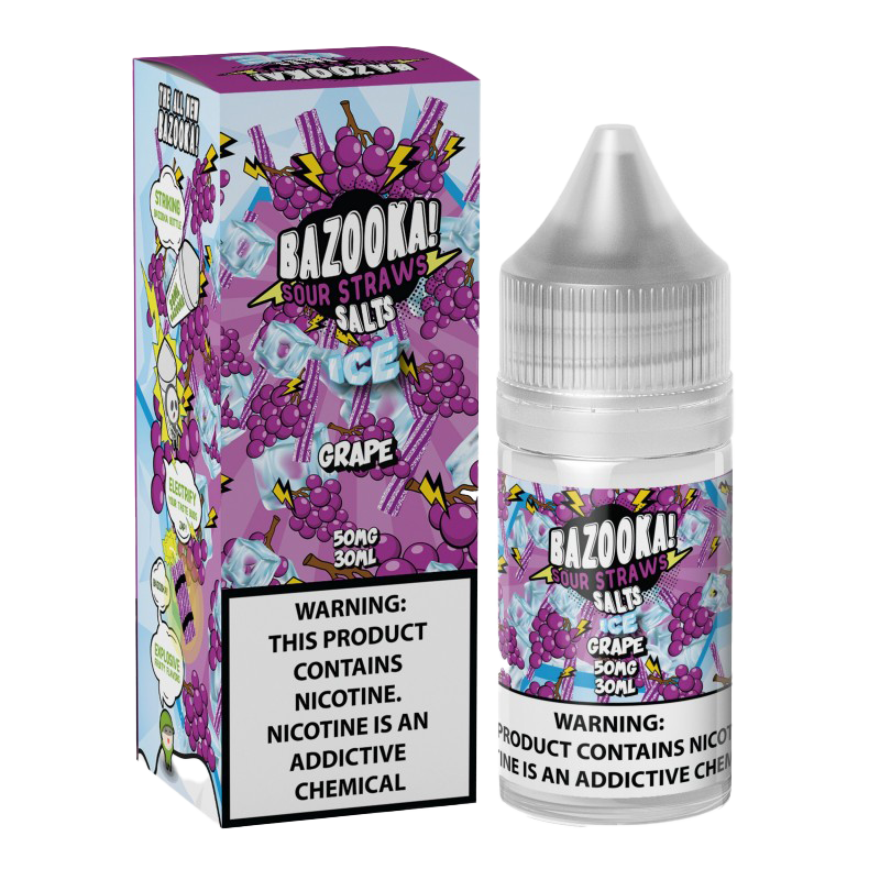 Bazooka Sour Straws E-Liquid 30 ML Vape Juice - Grape Ice