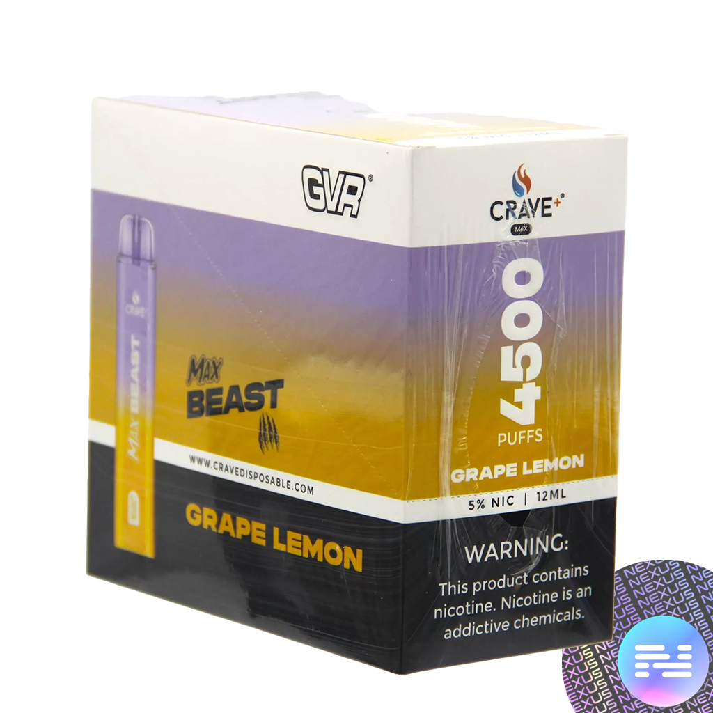 Grape Lemon CRAVE MAX Beast Disposable Vape 4500 Puff