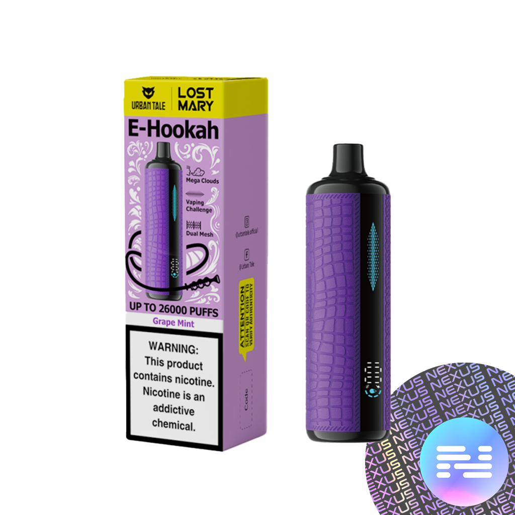 Grape Mint Lost Mary x Urban Tale E-Hookah 26000 Disposable Vape