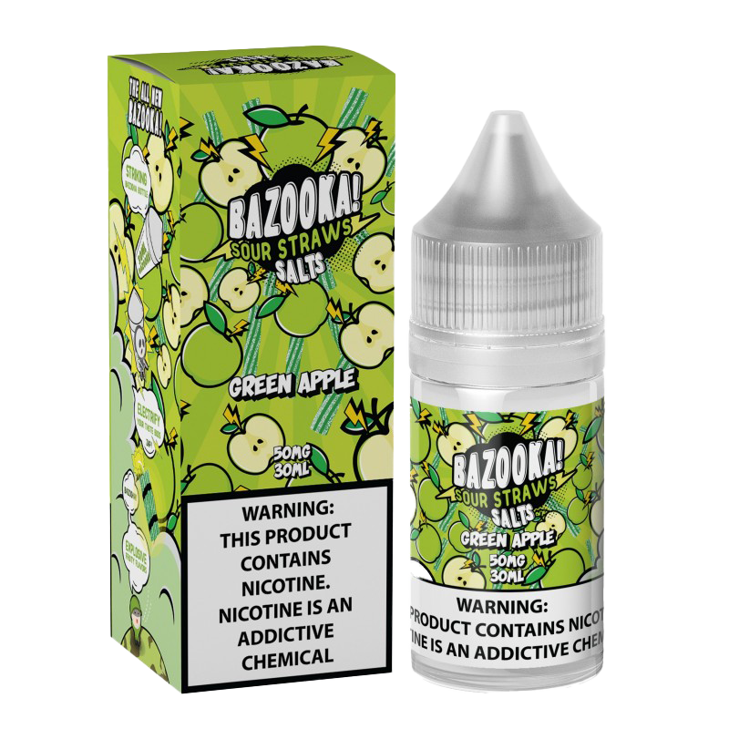 Bazooka Sour Straws E-Liquid 30 ML Vape Juice - Green Apple