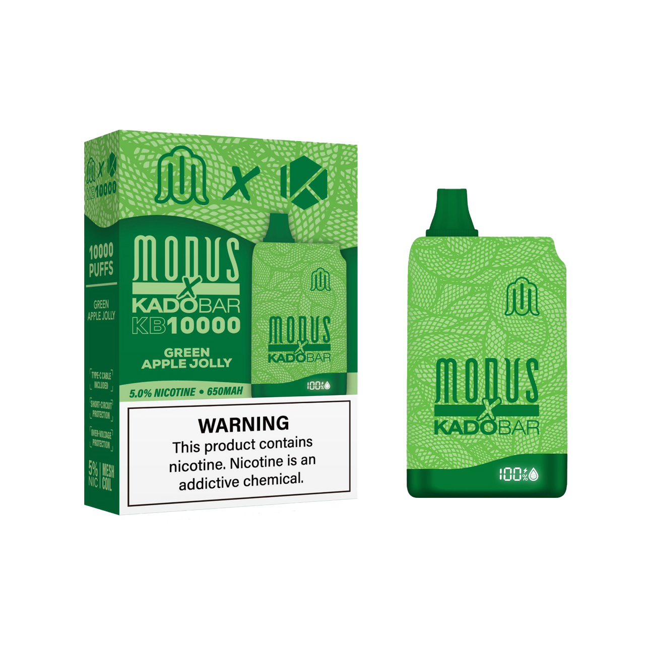 Green Apple Jolly Modus x Kado KB10000 Disposable Vape