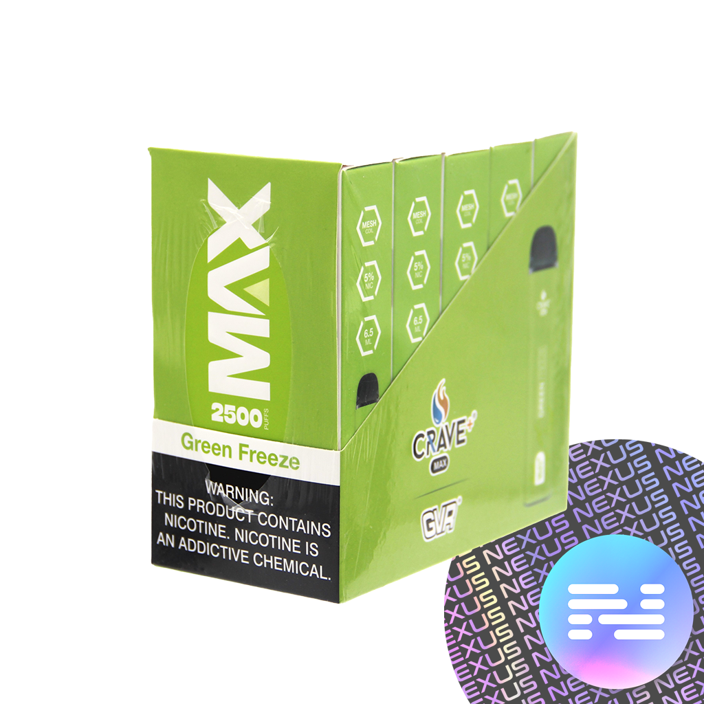 Green Freeze CRAVE MAX Disposable Vape 2500 Puff