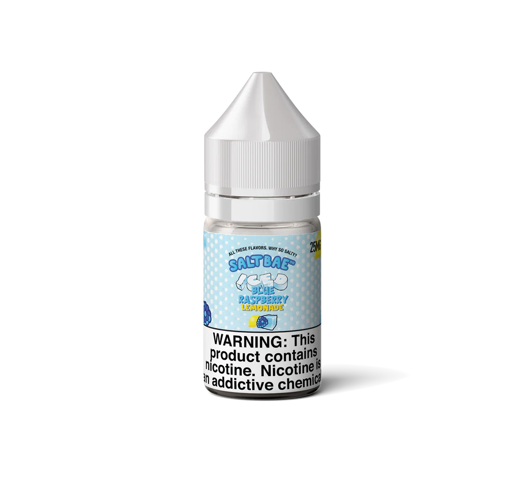 Salt Bae 50 Salt Nic E-Liquid Vape Juice - Iced Blue Raspberry Lemonade