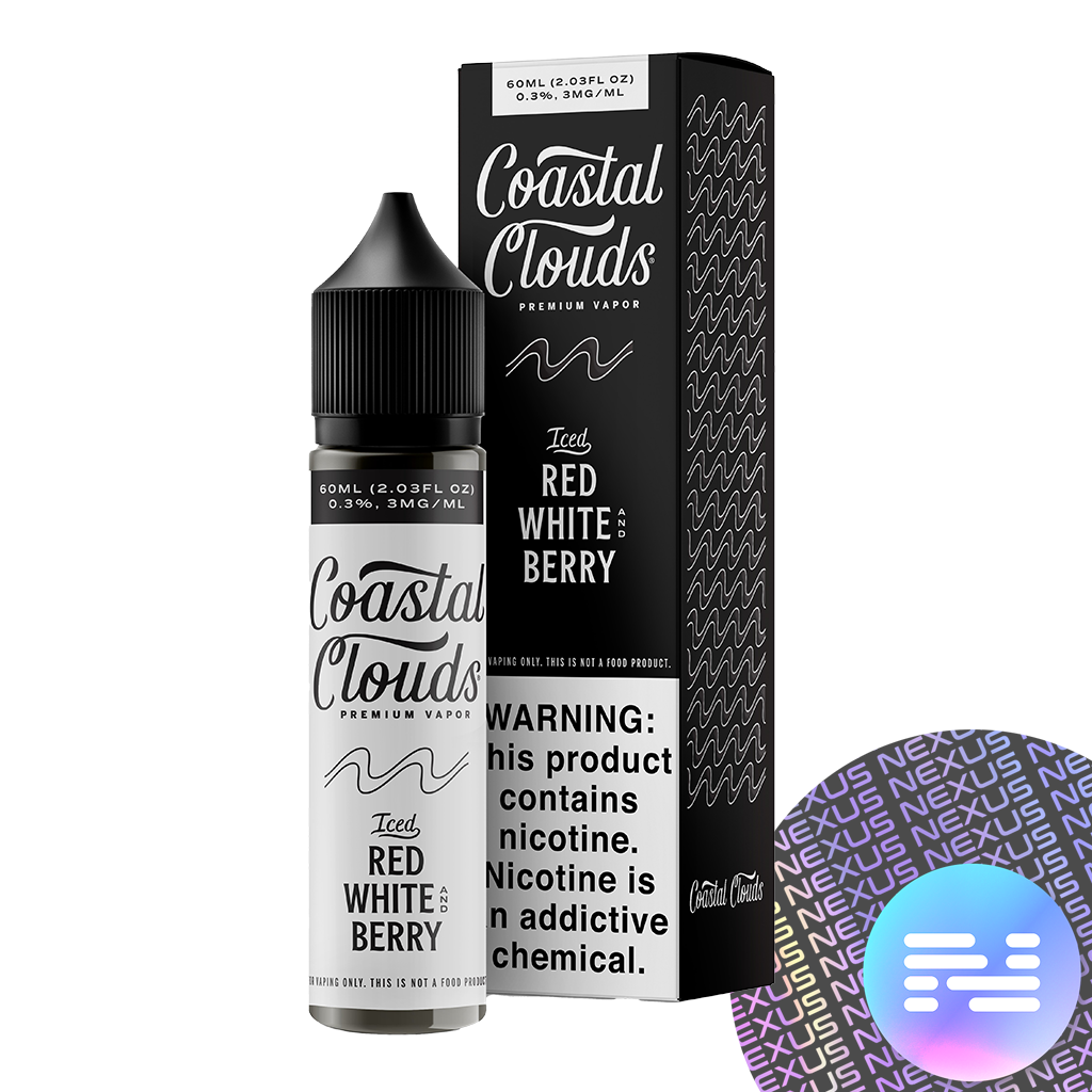 Iced Red White and Berry Coastal Clouds Co. E-Liquid Vape Juice