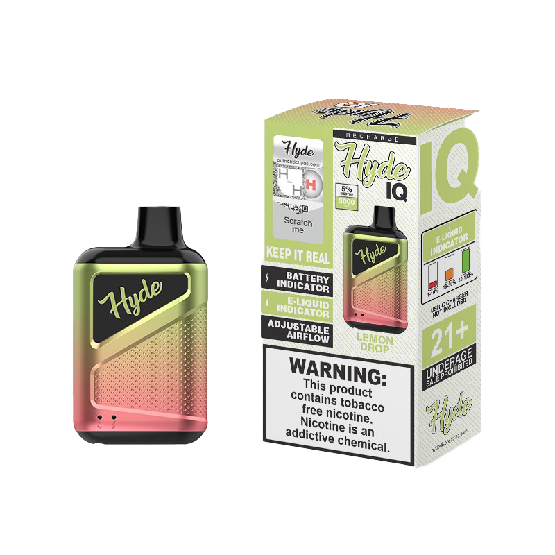 Hyde IQ Recharge 5000 Disposable Vape - Lemon Drop