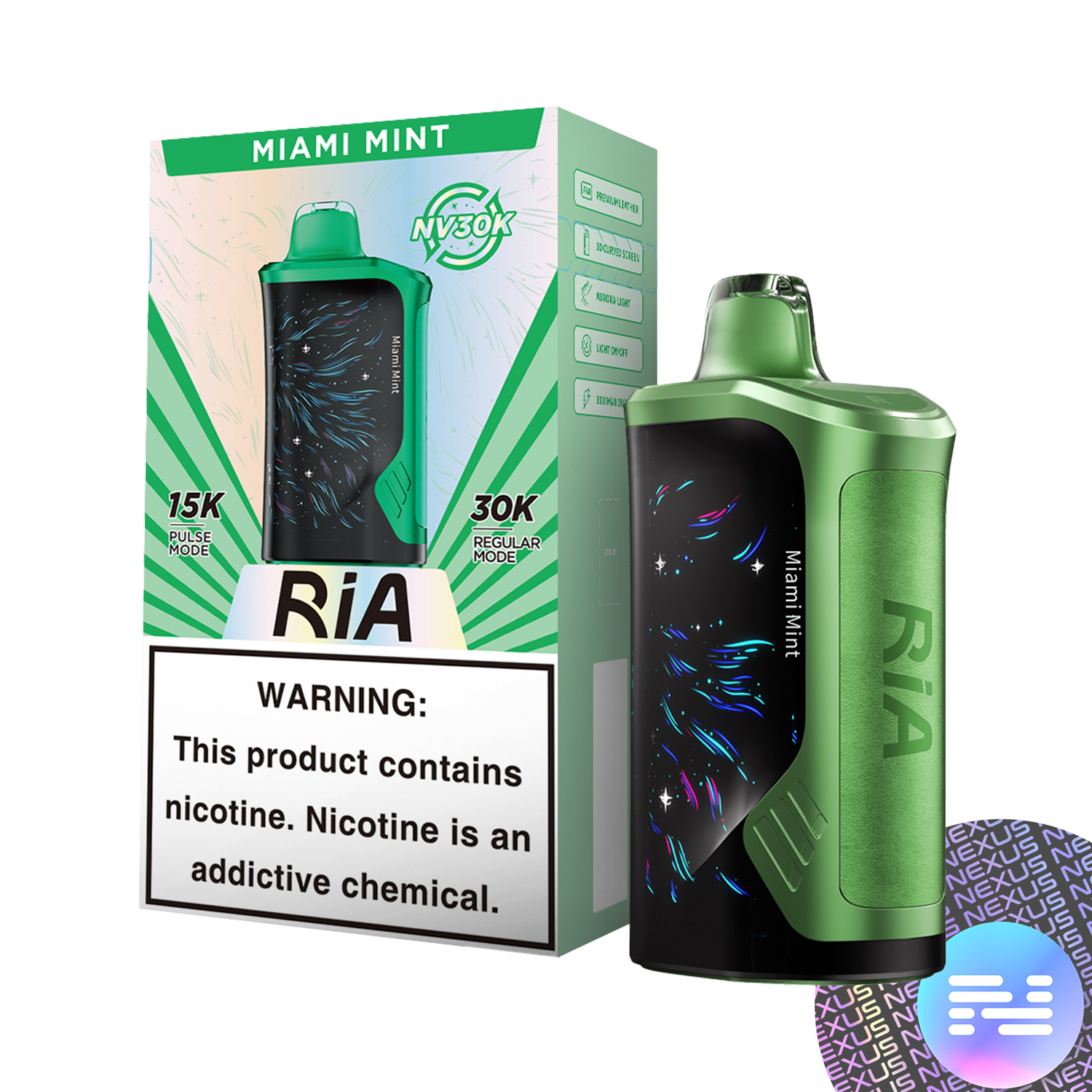 Miami Mint RIA NV30K Disposable Vape by GEEK BAR