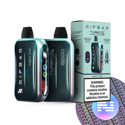 Mint Ice Rif Bar Turbo-X Disposable Vape 15000 Puff