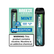 Breeze Pro 2000 Puffs Disposable Non Rechargeable Vape 5% Nicotine - Mint