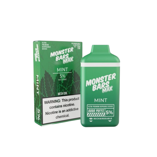 Monster Bar Max 6000 5% Rechargeable Disposable Vape - Mint