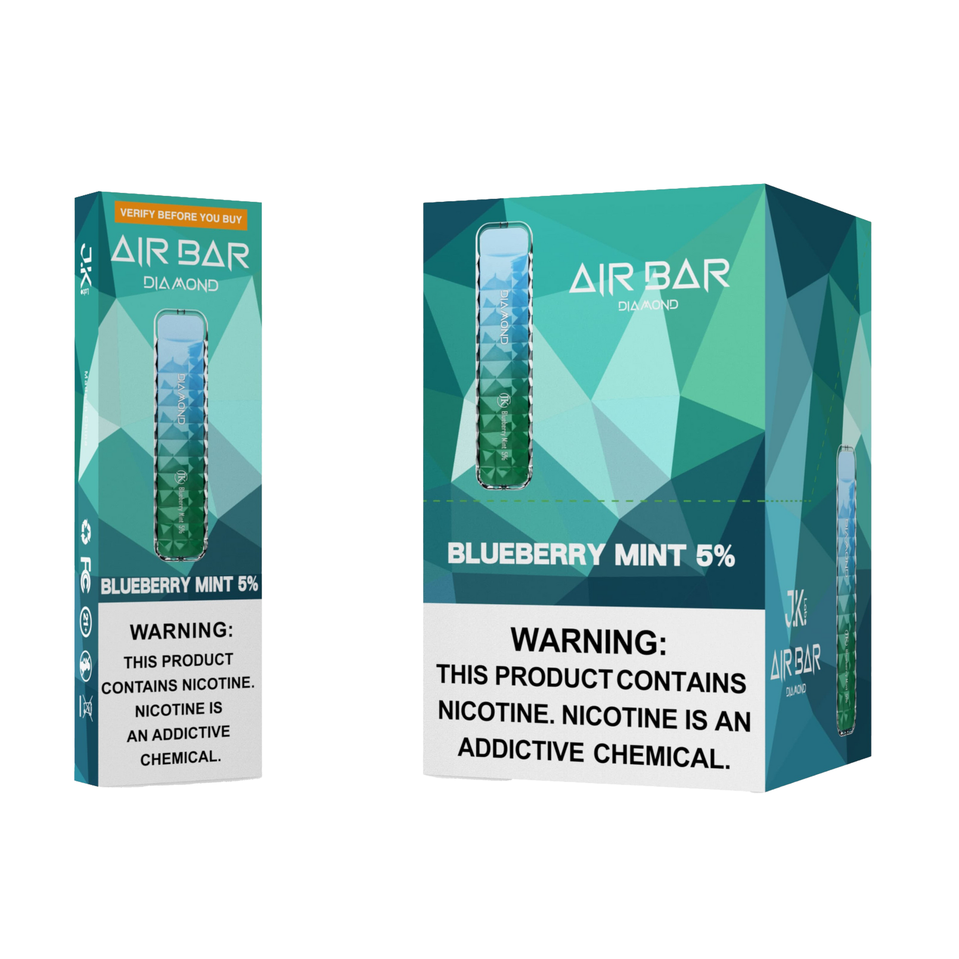 Blueberry Mint Air Bar Diamond Disposable Vape 500 Puffs