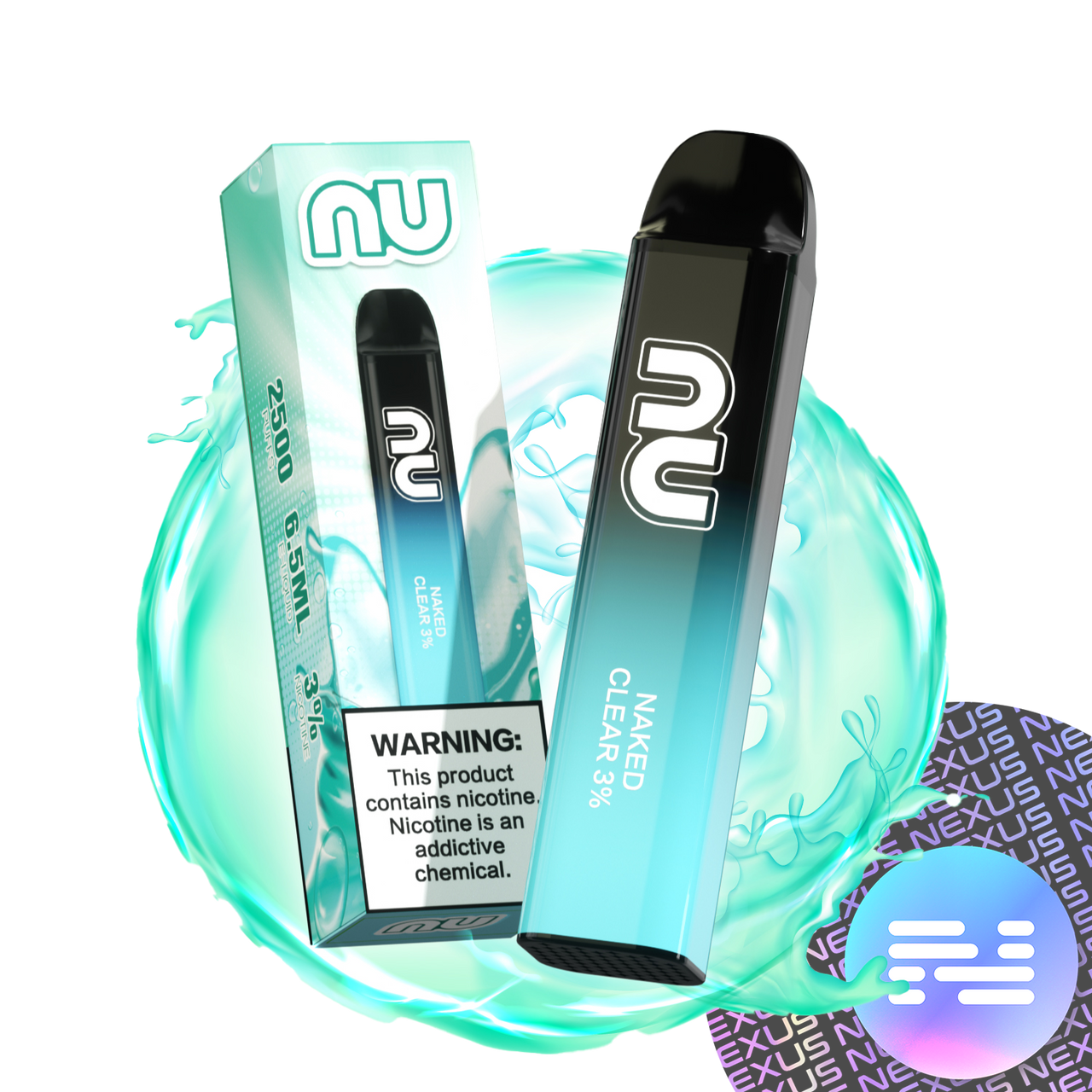 Naked Clear 3% NU Disposable Vape 2500 Puff