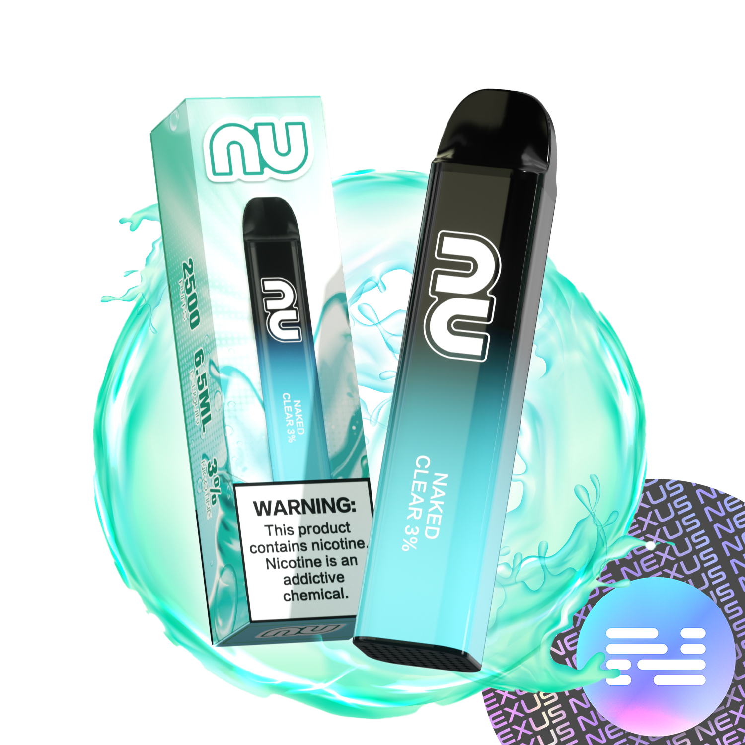 Naked Clear 3% NU Disposable Vape 2500 Puff