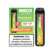 Breeze Pro 2000 Puffs Disposable Non Rechargeable Vape 5% Nicotine - Orange Mango Watermelon