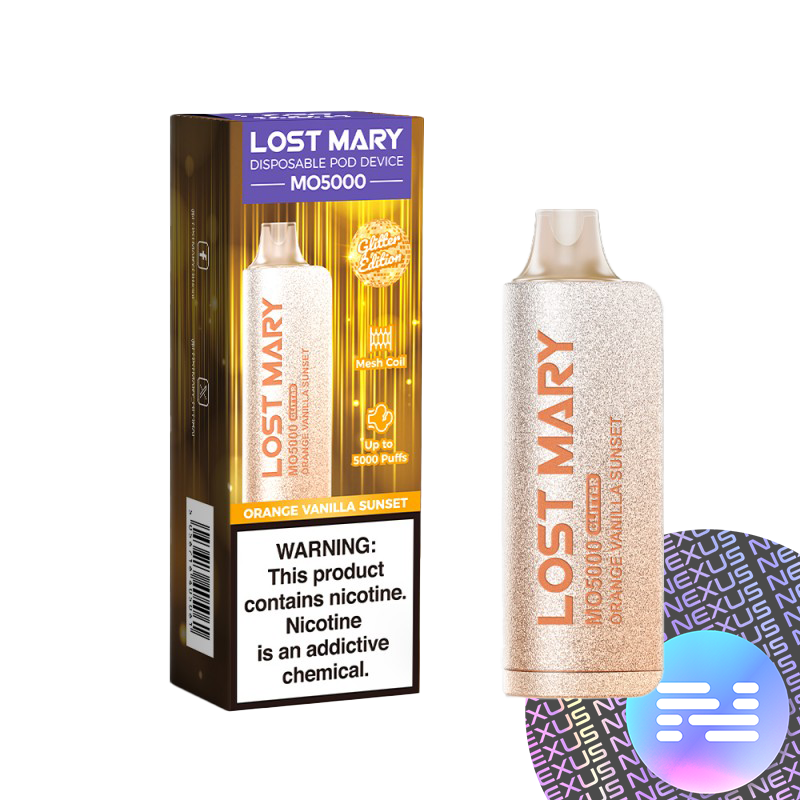 Orange Vanilla Sunset Lost Mary MO5000 Glitter Disposable Vape