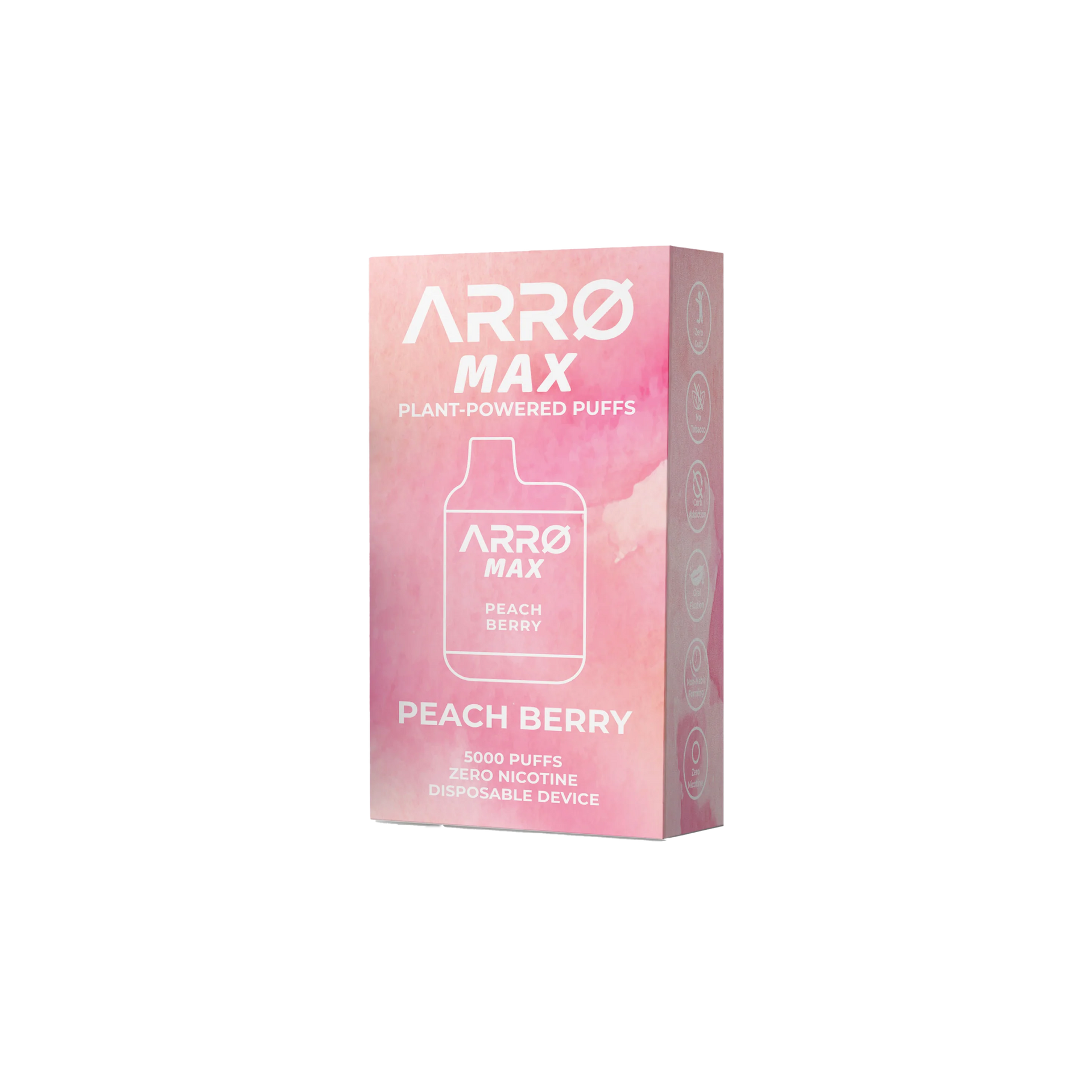 ZERO Max Plant Powered Zero Nicotine 5000 Puffs Rechargeable Disposable Vape - Peach Berry