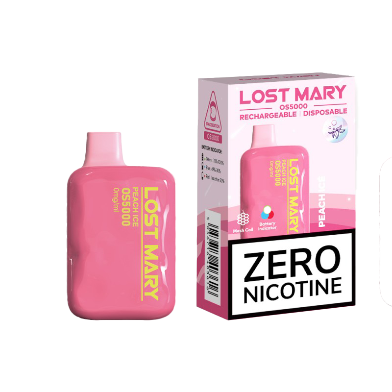 Peach Ice Lost Mary 0% Nicotine Disposable Vape