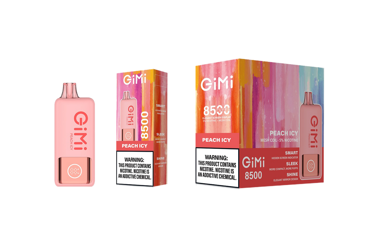 FLUM GIMI 8500 Puffs Smart Disposable Vape 5% Nicotine - Peach Icy