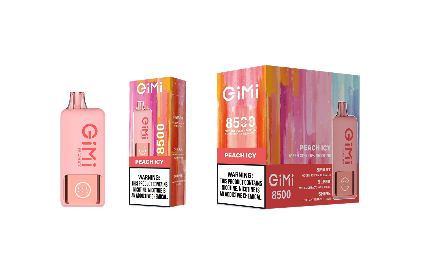FLUM GIMI 8500 Puffs Smart Disposable Vape 5% Nicotine - Peach Icy